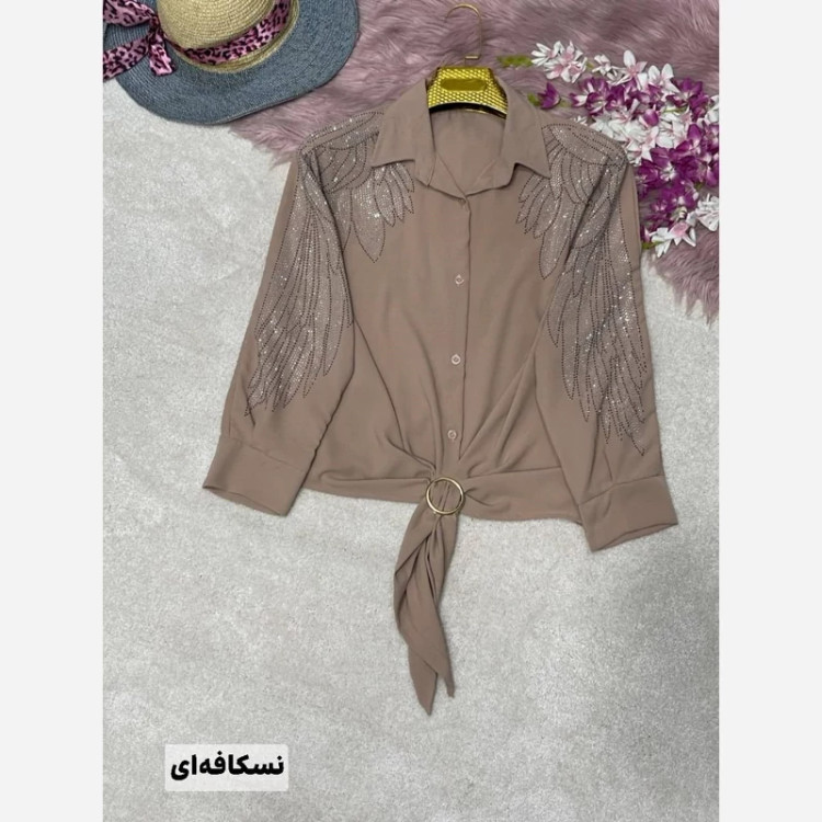 شومیز زنانه مجلسی طاووس جلو سکک دار